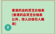 香港药店的灵芝价格表(香港药店灵芝价格表公开，惊人价格引人瞩目)