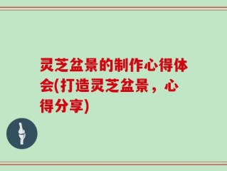 灵芝盆景的制作心得体会(打造灵芝盆景，心得分享)