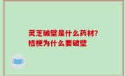 灵芝破壁是什么药材？桔梗为什么要破壁