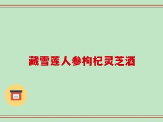 藏雪莲人参枸杞灵芝酒