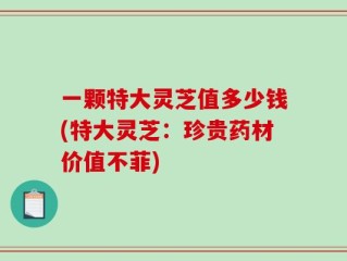 一颗特大灵芝值多少钱(特大灵芝：珍贵药材价值不菲)