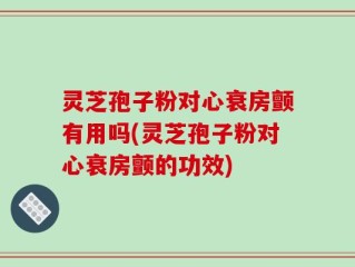 灵芝孢子粉对心衰房颤有用吗(灵芝孢子粉对心衰房颤的功效)
