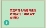 灵芝有什么功能和主治功效(灵芝：功效与主治详解)