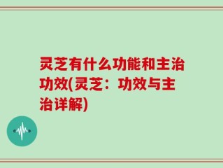 灵芝有什么功能和主治功效(灵芝：功效与主治详解)