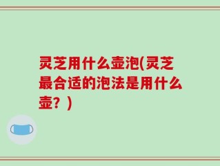 灵芝用什么壶泡(灵芝最合适的泡法是用什么壶？)