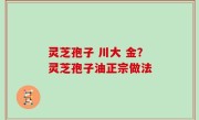 灵芝孢子 川大 金？灵芝孢子油正宗做法