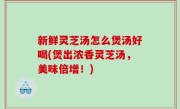 新鲜灵芝汤怎么煲汤好喝(煲出浓香灵芝汤，美味倍增！)