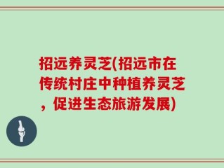 招远养灵芝(招远市在传统村庄中种植养灵芝，促进生态旅游发展)