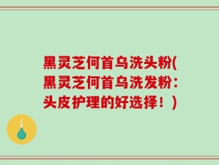 黑灵芝何首乌洗头粉(黑灵芝何首乌洗发粉：头皮护理的好选择！)