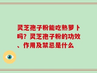 灵芝孢子粉能吃熟萝卜吗？灵芝孢子粉的功效、作用及禁忌是什么