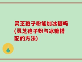 灵芝孢子粉能加冰糖吗(灵芝孢子粉与冰糖搭配的方法)