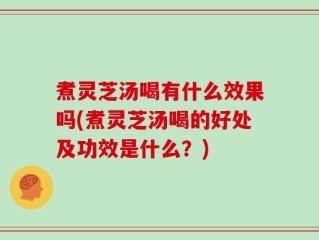 煮灵芝汤喝有什么效果吗(煮灵芝汤喝的好处及功效是什么？)