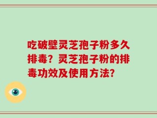吃破壁灵芝孢子粉多久排毒？灵芝孢子粉的排毒功效及使用方法？