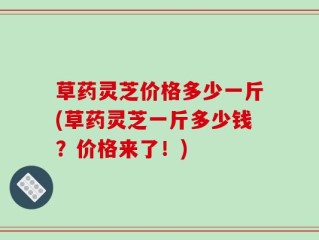 草药灵芝价格多少一斤(草药灵芝一斤多少钱？价格来了！)