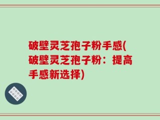 破壁灵芝孢子粉手感(破壁灵芝孢子粉：提高手感新选择)