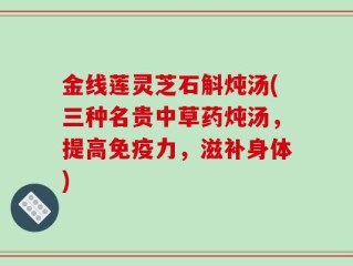 金线莲灵芝石斛炖汤(三种名贵中草药炖汤，提高免疫力，滋补身体)