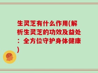 生灵芝有什么作用(解析生灵芝的功效及益处：全方位守护身体健康)
