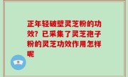 正年轻破壁灵芝粉的功效？已采集了灵芝孢子粉的灵芝功效作用怎样呢