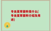 冬虫夏草菌粉是什么(冬虫夏草菌粉介绍及用途)