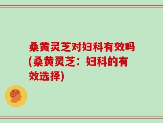 桑黄灵芝对妇科有效吗(桑黄灵芝：妇科的有效选择)
