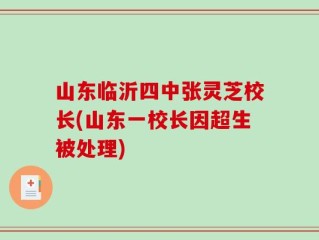 山东临沂四中张灵芝校长(山东一校长因超生被处理)