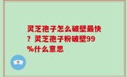 灵芝孢子怎么破壁最快？灵芝孢子粉破壁99%什么意思