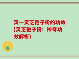 灵一灵芝孢子粉的功效(灵芝孢子粉：神奇功效解析)