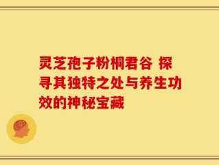 灵芝孢子粉桐君谷 探寻其独特之处与养生功效的神秘宝藏