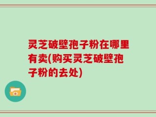 灵芝破壁孢子粉在哪里有卖(购买灵芝破壁孢子粉的去处)