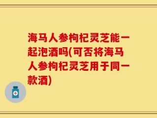 海马人参枸杞灵芝能一起泡酒吗(可否将海马人参枸杞灵芝用于同一款酒)
