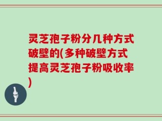 灵芝孢子粉分几种方式破壁的(多种破壁方式提高灵芝孢子粉吸收率)