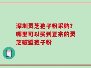 深圳灵芝孢子粉采购？哪里可以买到正宗的灵芝破壁孢子粉