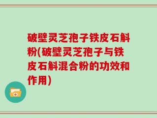 破壁灵芝孢子铁皮石斛粉(破壁灵芝孢子与铁皮石斛混合粉的功效和作用)