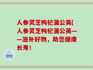 人参灵芝枸杞蒲公英(人参灵芝枸杞蒲公英——滋补好物，助您健康长寿！