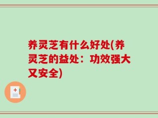 养灵芝有什么好处(养灵芝的益处：功效强大又安全)