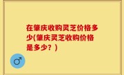 在肇庆收购灵芝价格多少(肇庆灵芝收购价格是多少？)