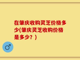 在肇庆收购灵芝价格多少(肇庆灵芝收购价格是多少？)