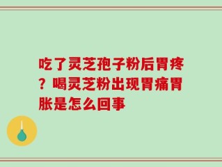 吃了灵芝孢子粉后胃疼？喝灵芝粉出现胃痛胃胀是怎么回事