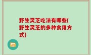 野生灵芝吃法有哪些(野生灵芝的多种食用方式)