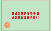 普通灵芝的作用吗(普通灵芝有哪些功效？)