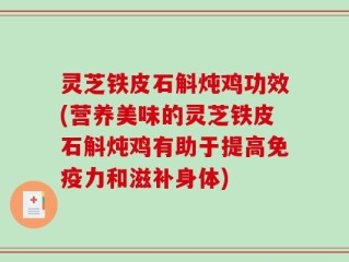 灵芝铁皮石斛炖鸡功效(营养美味的灵芝铁皮石斛炖鸡有助于提高免疫力和滋补身体)