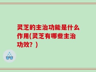 灵芝的主治功能是什么作用(灵芝有哪些主治功效？)