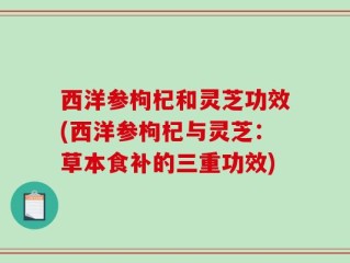 西洋参枸杞和灵芝功效(西洋参枸杞与灵芝：草本食补的三重功效)