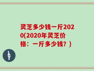灵芝多少钱一斤2020(2020年灵芝价格：一斤多少钱？)