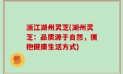 浙江湖州灵芝(湖州灵芝：品质源于自然，拥抱健康生活方式)