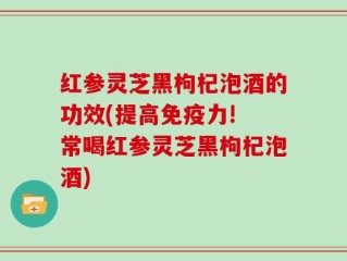 红参灵芝黑枸杞泡酒的功效(提高免疫力! 常喝红参灵芝黑枸杞泡酒)