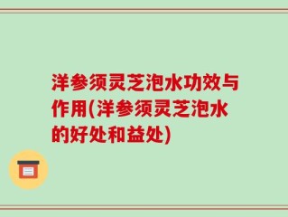 洋参须灵芝泡水功效与作用(洋参须灵芝泡水的好处和益处)