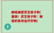 肺癌破壁灵芝孢子粉(重磅！灵芝孢子粉：肺癌的有效治疗药物)
