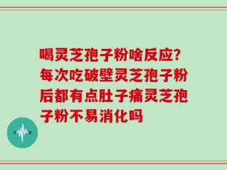 喝灵芝孢子粉啥反应？每次吃破壁灵芝孢子粉后都有点肚子痛灵芝孢子粉不易消化吗