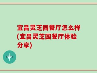 宜昌灵芝园餐厅怎么样(宜昌灵芝园餐厅体验分享)